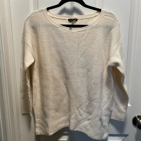 Eileen Fisher | Ivory Extrafine Merino Wool Sz S - Picture 1 of 7